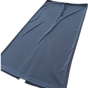 y2k Hourglass Charcoal Gray Maxi Skirt Drawstring Stretchy Back Slit Size L